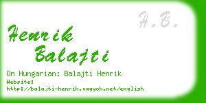 henrik balajti business card